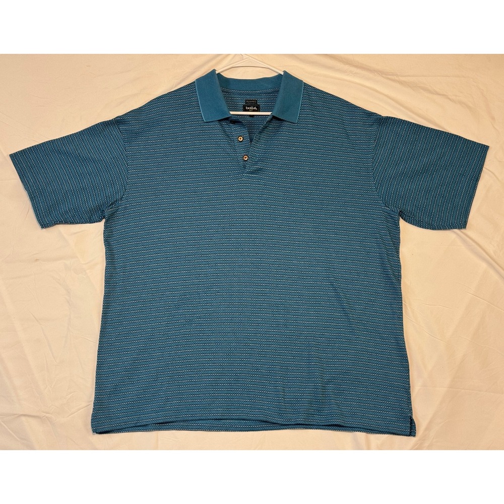Bolle Golf Mens XL Teal Blue Dry Comfort Short Sleeve Textured Polo Shirt 80607